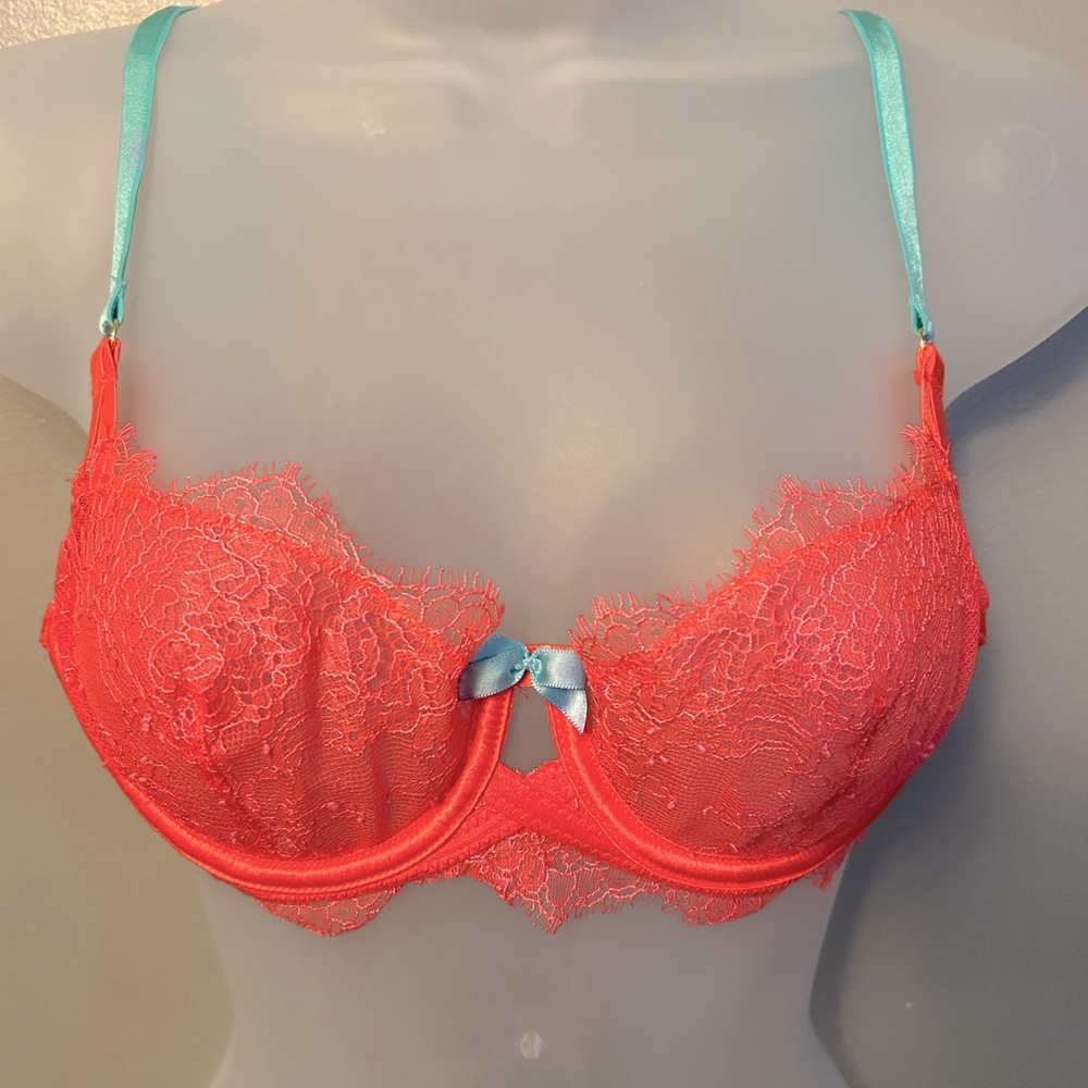 Victoria’s Secret bra - “very sexy unlined demi” in neon orange and aqua blue